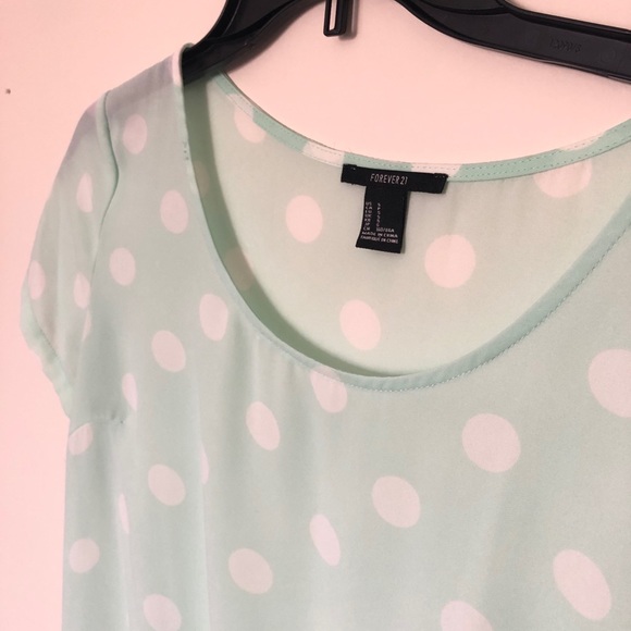 🔥BOGO FREE- polka dot mint green blouse - Picture 6 of 8
